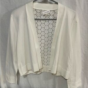 Calvin Klein Cream Open-Front Women's Cardigan with Lace Back
